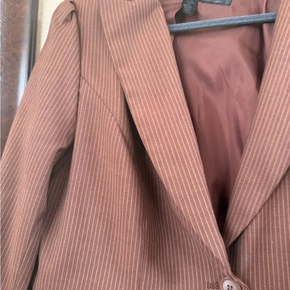 Apostrophe Brown Blazer Size 14 Petite - Picture 2 of 4